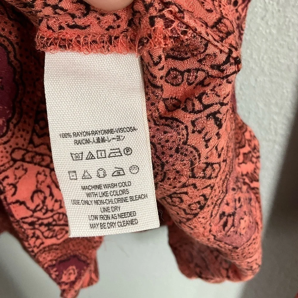 Free people Time of Your Life Top coral combo color size Small T81
